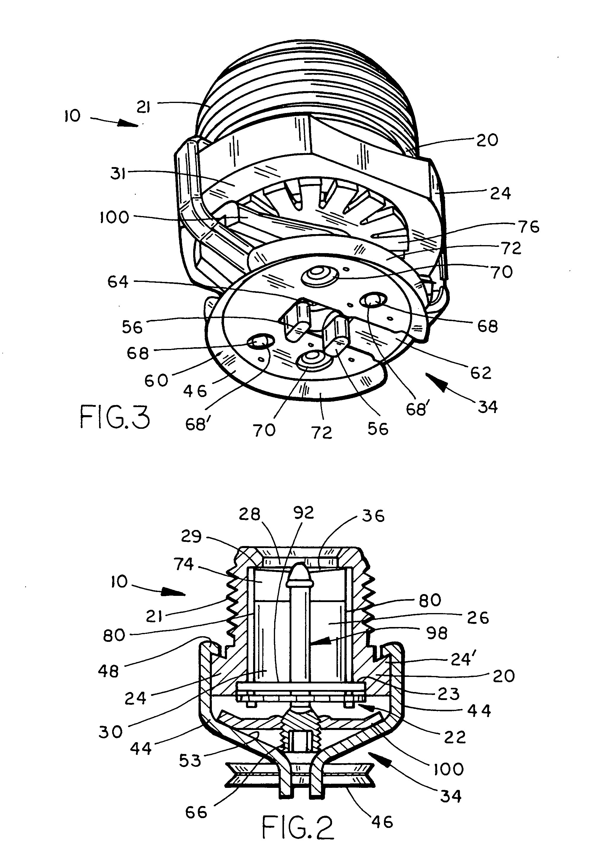 Compact pendant sprinkler head