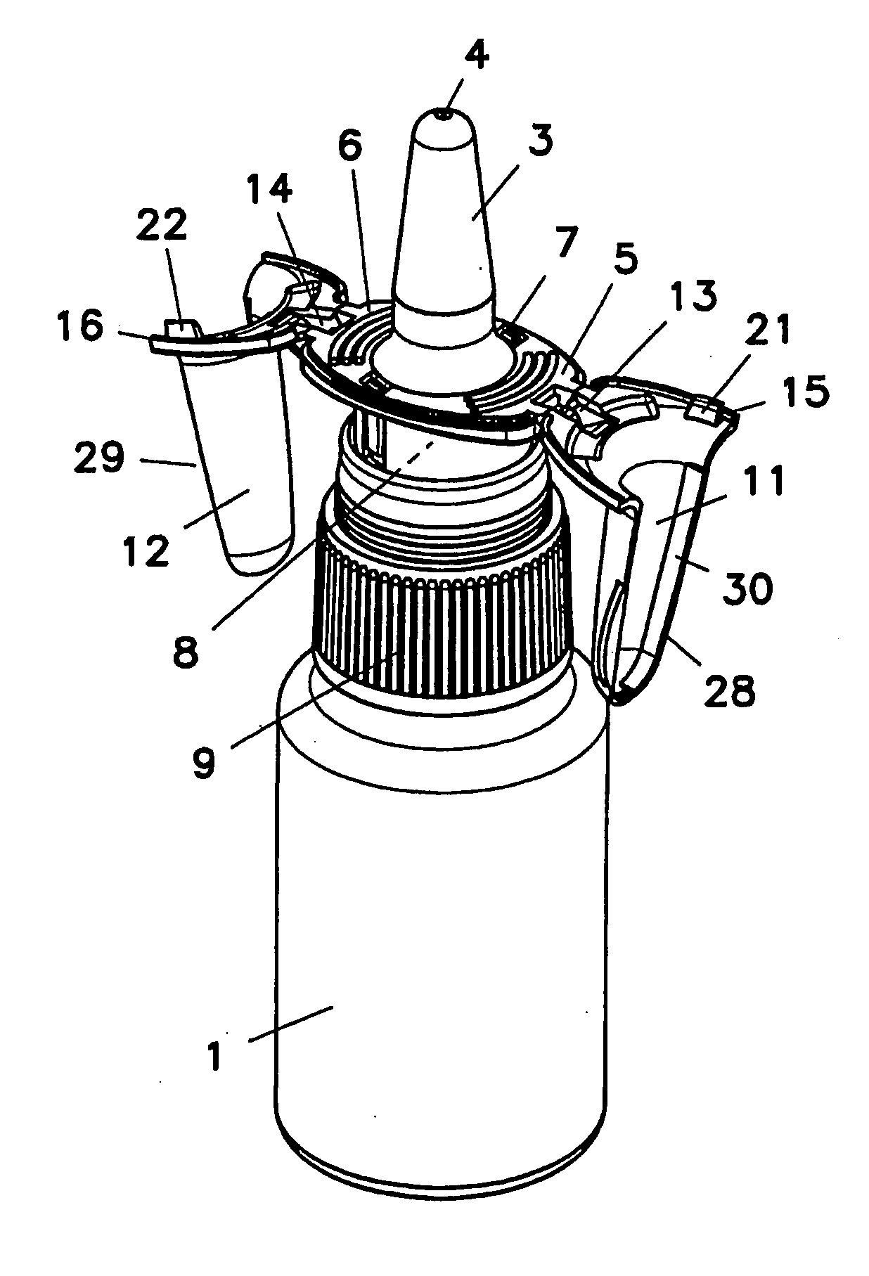 Manually operated dispenser comprising a protective cap
