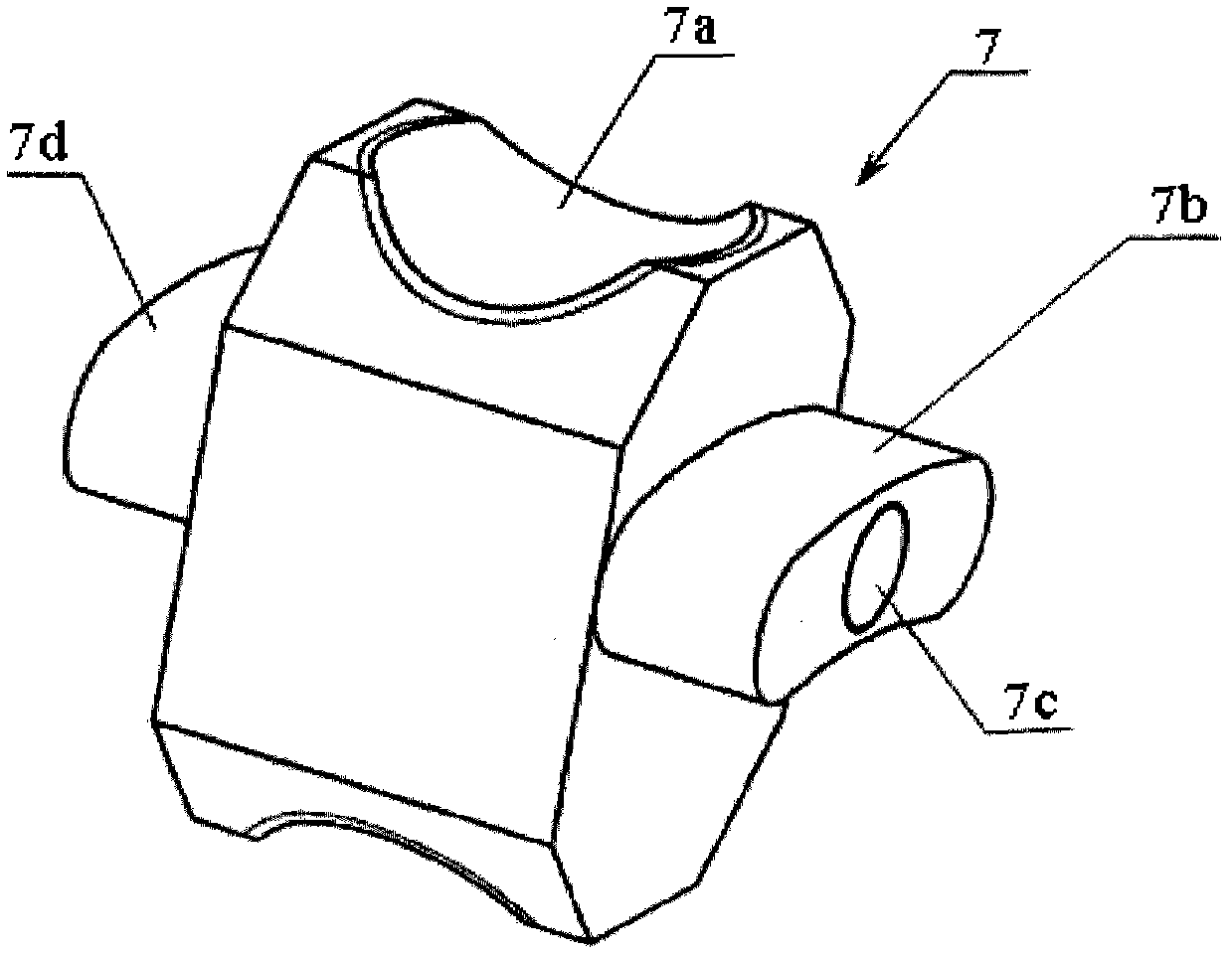 Ultrasonic transducer clamp for detecting convex R region of composite material