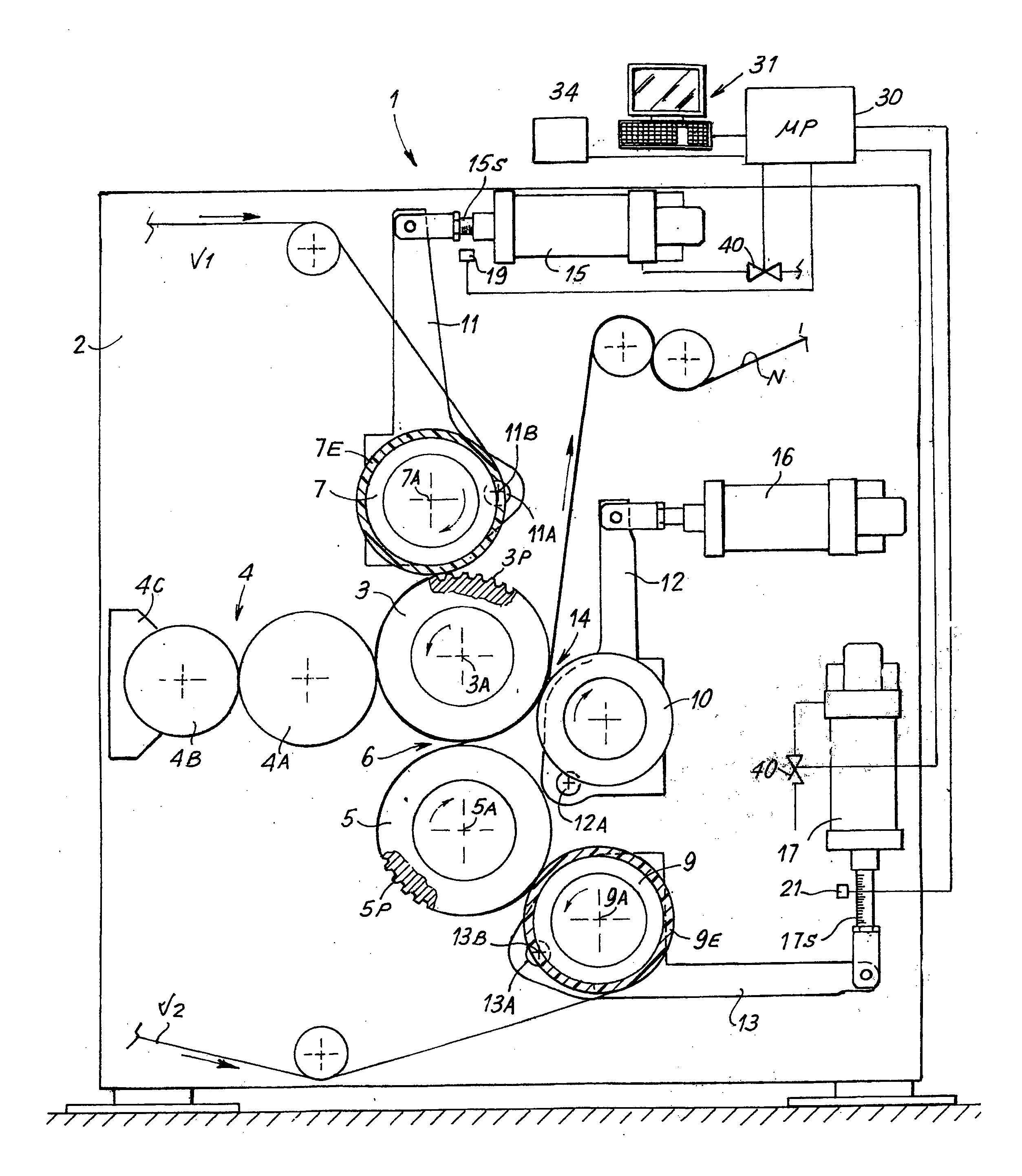 Embossing unit and embossing method