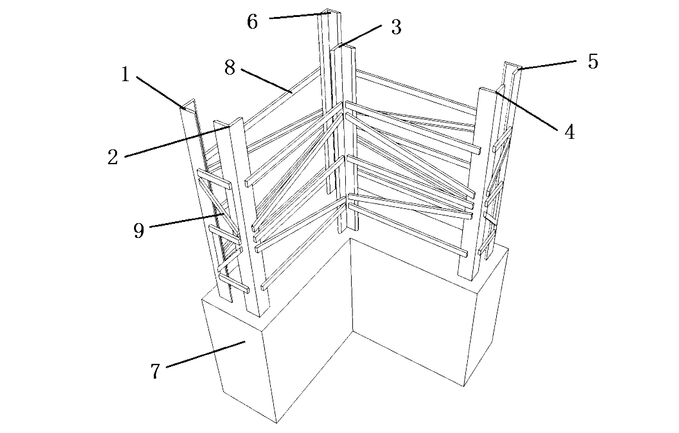 L-shaped steel concrete special-shaped column of supporting angle steel framework