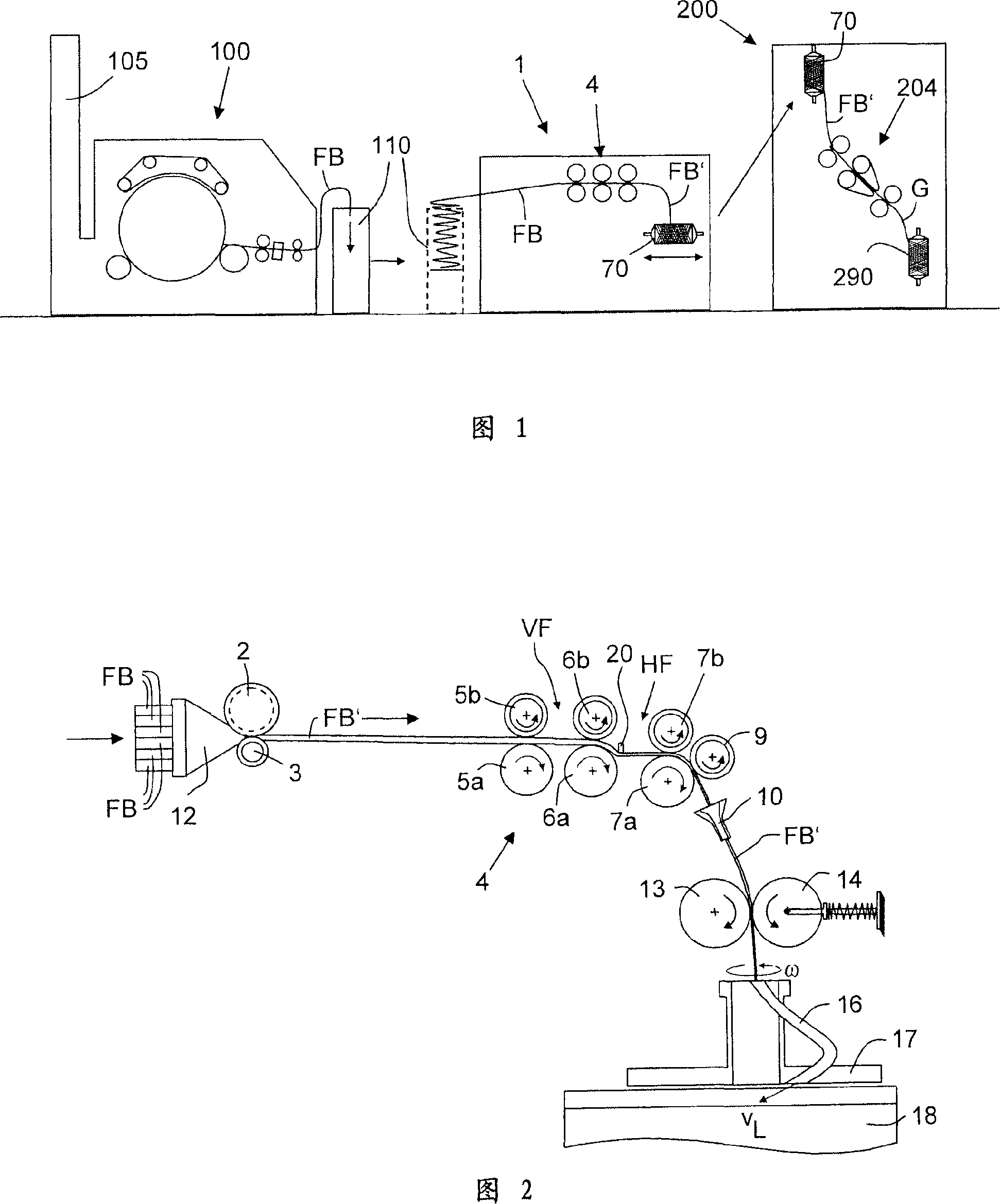 Flyerless spinning method and device with a drawing unit