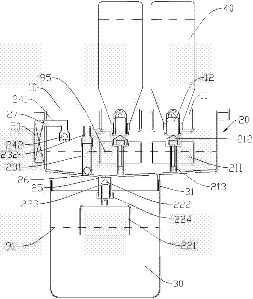 Water level and air intake control device of multiple-bottle water dispenser and multiple-bottle water dispenser