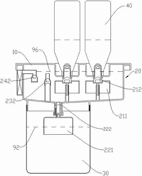 Water level and air intake control device of multiple-bottle water dispenser and multiple-bottle water dispenser