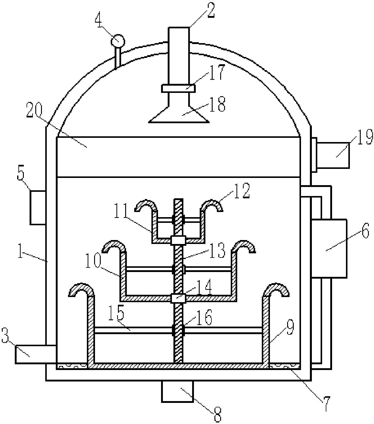 Sterilizing and air dissolving device for sewage treatment
