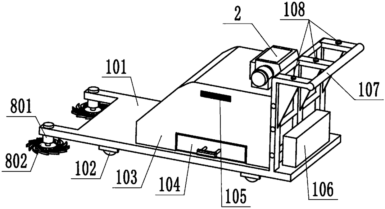 Fallen leaf collecting and treating device