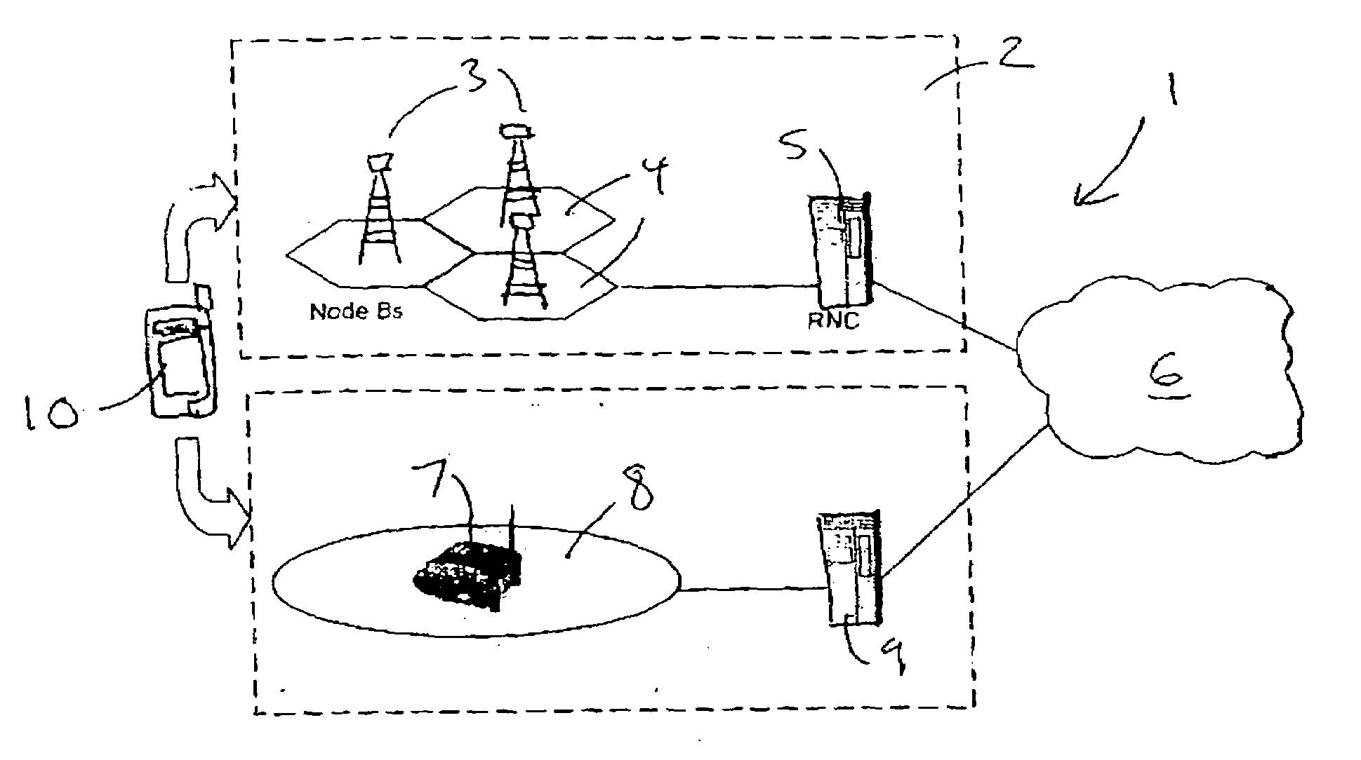 Method of administering call handover between cells in a communications system