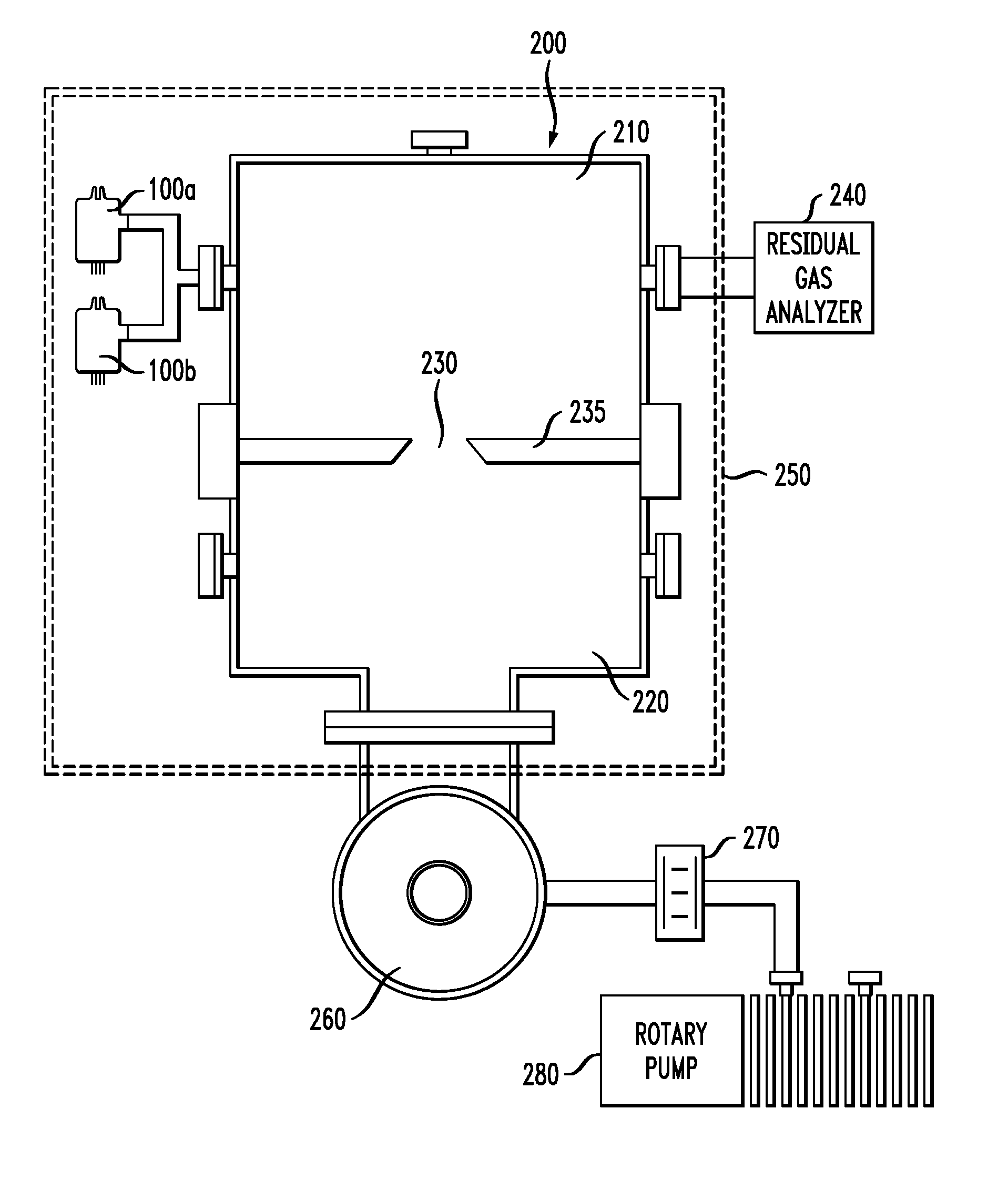 Apparatus for and method of measuring composition and pressure of the discharged gas from ion gauge using residual gas analyzer