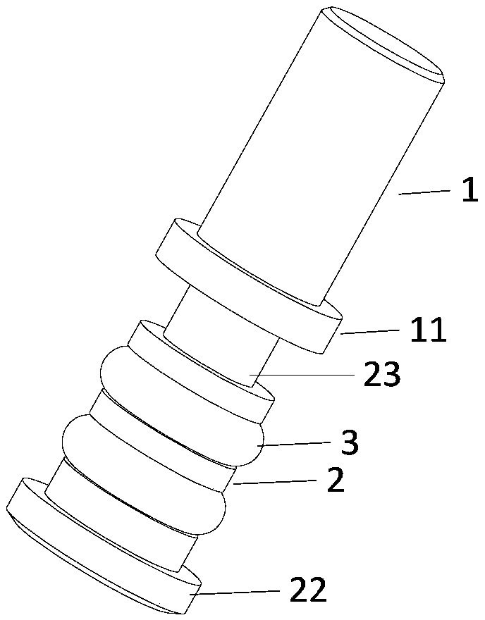 A pin needle structure and an electronic device including the pin needle structure