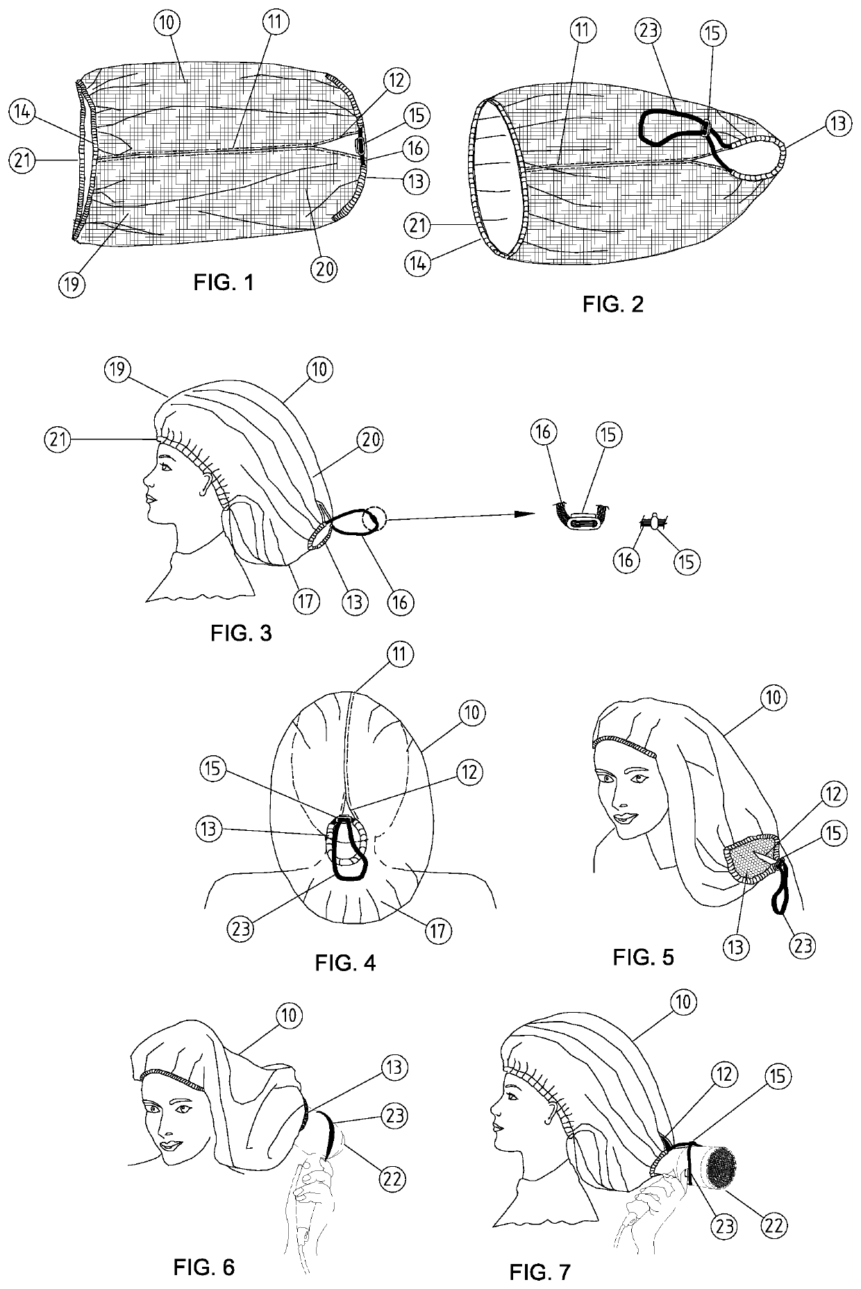 Hair drying net and turban towel