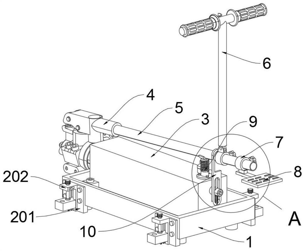 Manual hydraulic pump with adjustable supporting legs
