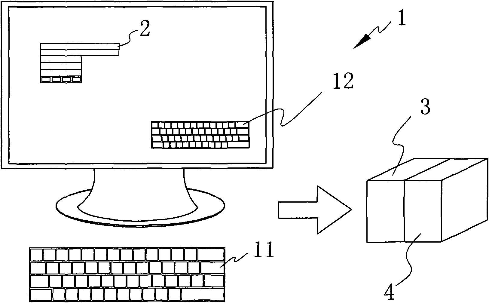 Advertising display device integrated in input method