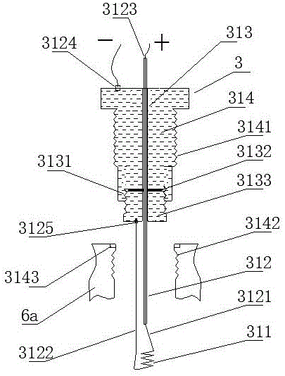 Assembly type gas blaster having sealed lead wire