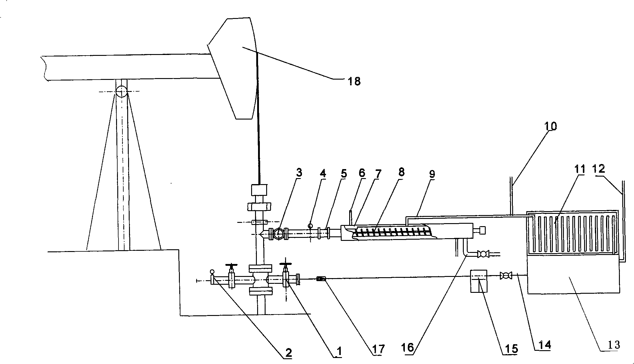 Process for assisting thick oil exploitation and device thereof