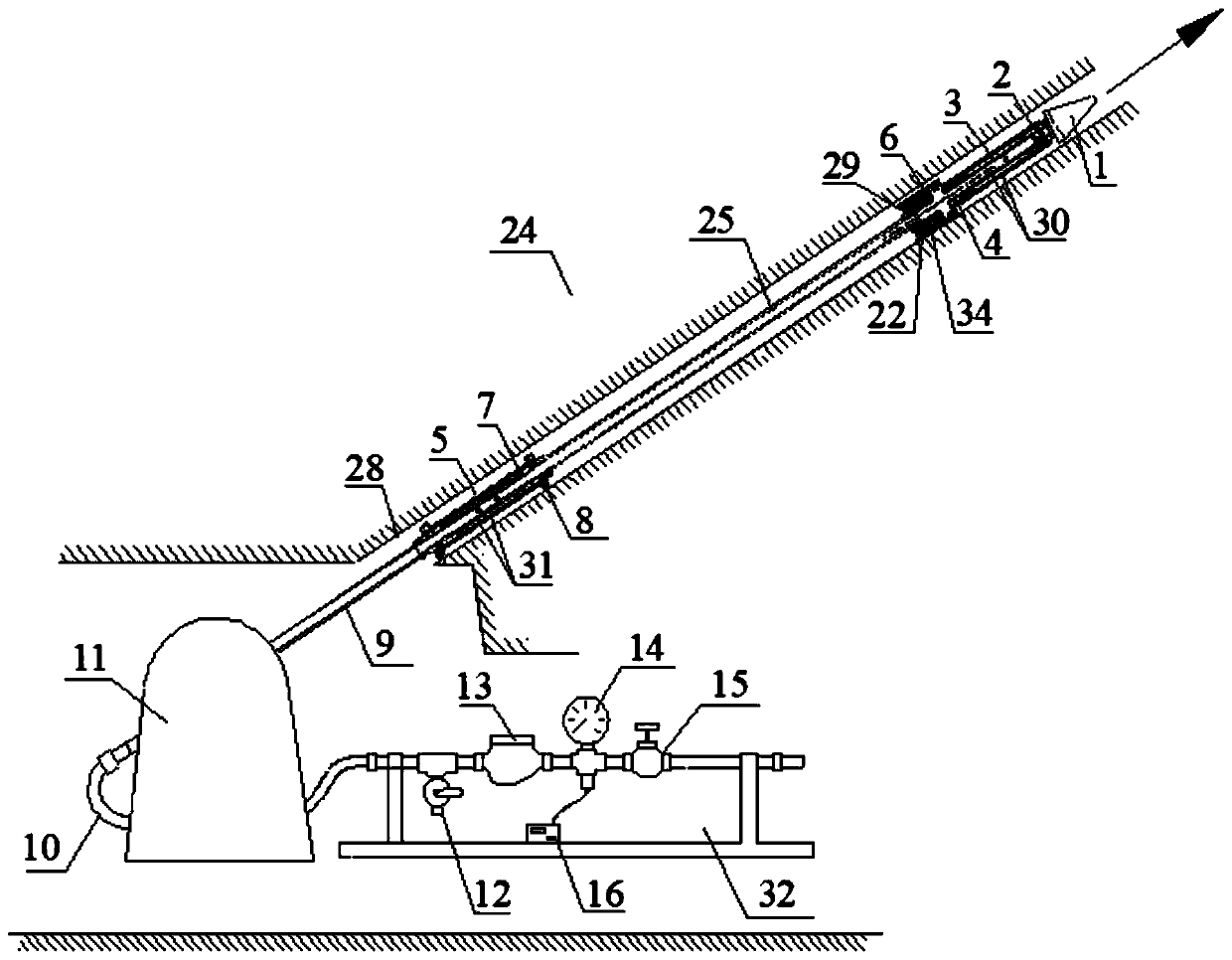 Variable pressure adjustable rock mass fracture permeability testing device