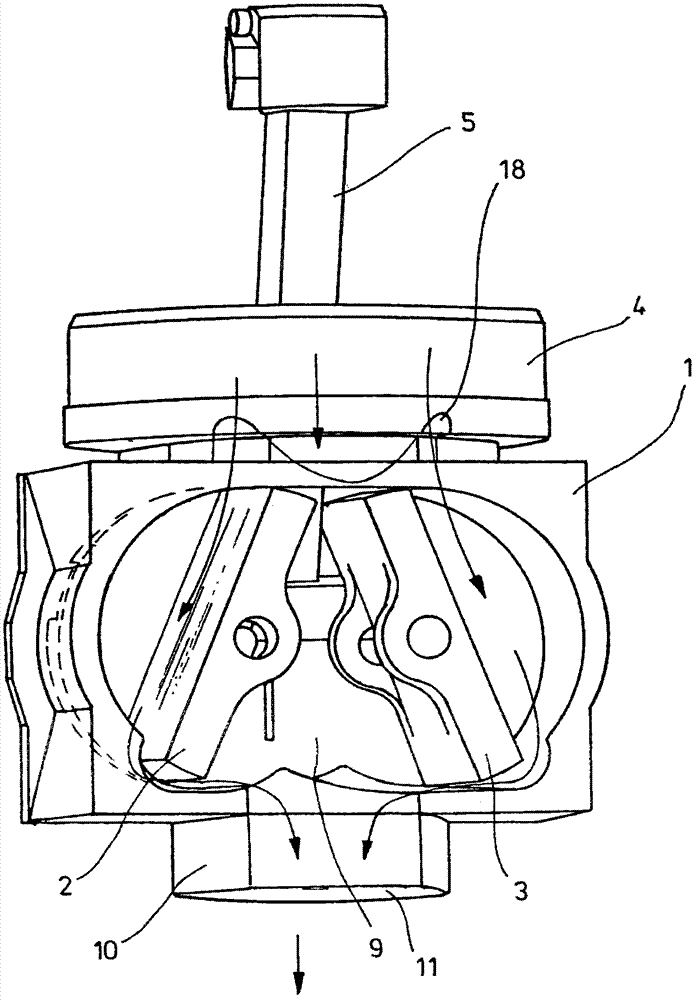 Device for controlling a fluid flow