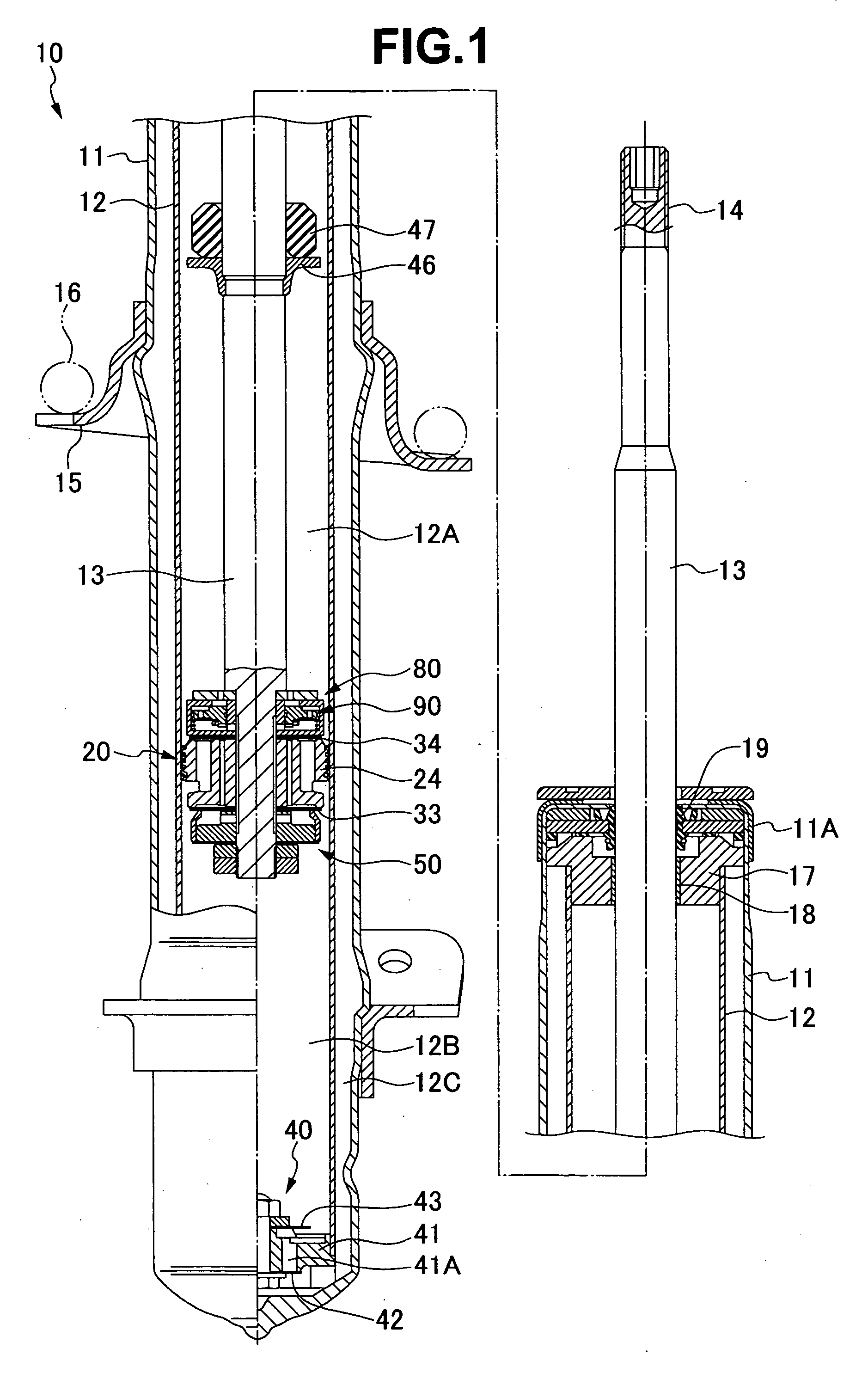 Damping force adjusting structure of hydraulic shock absorber