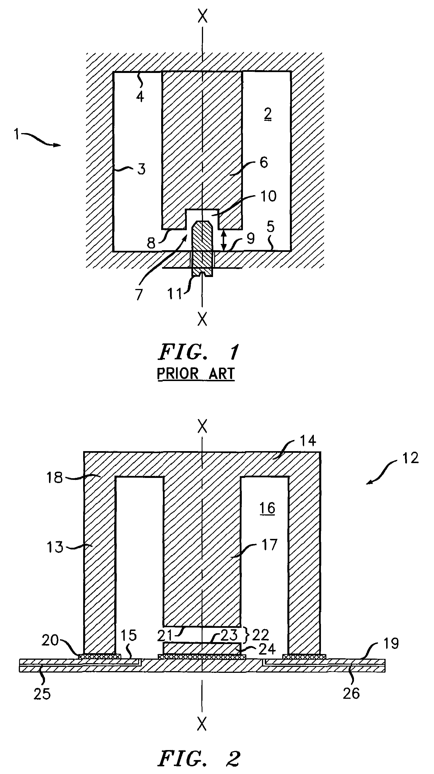 Re-entrant resonant cavities and method of manufacturing such cavities