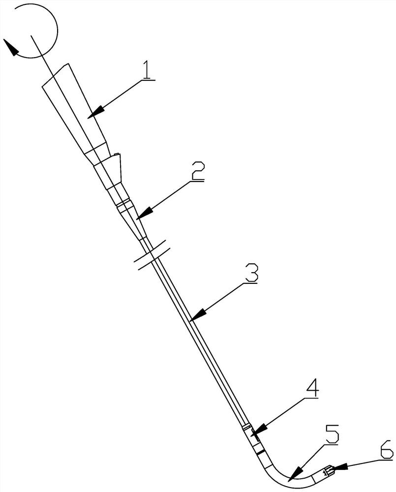 Rigid section of endoscopic nailing device for implementing fundus gastrostomy