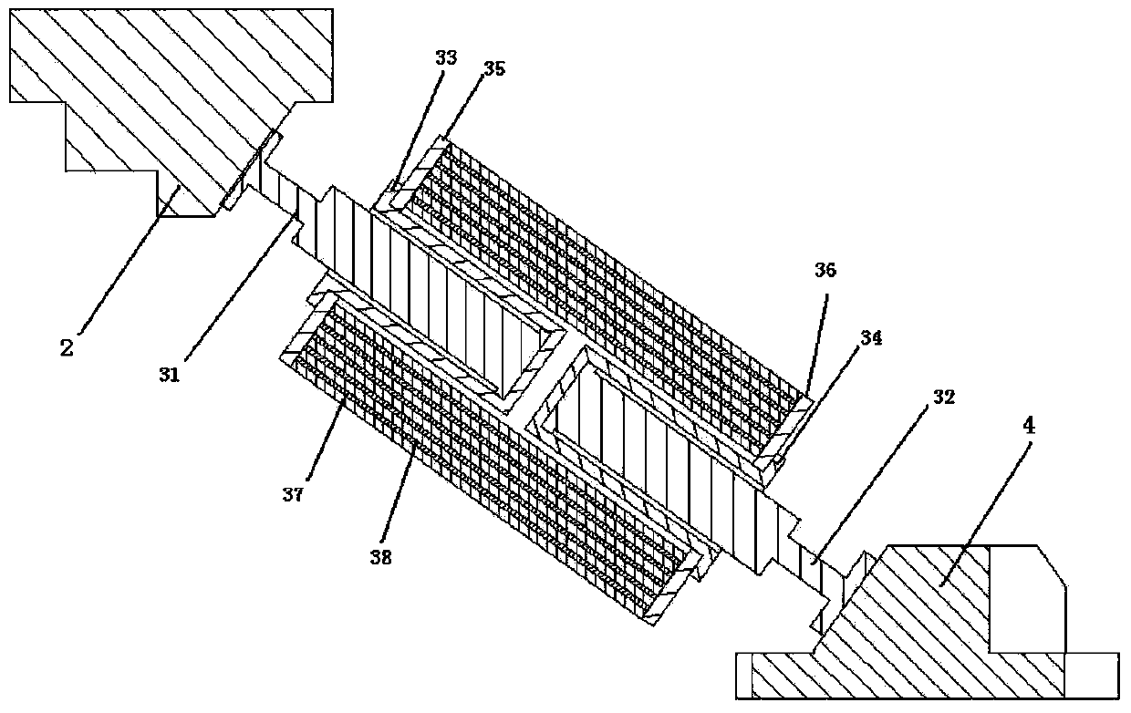 Zero-expansion flexible damping supporting device of space reflector