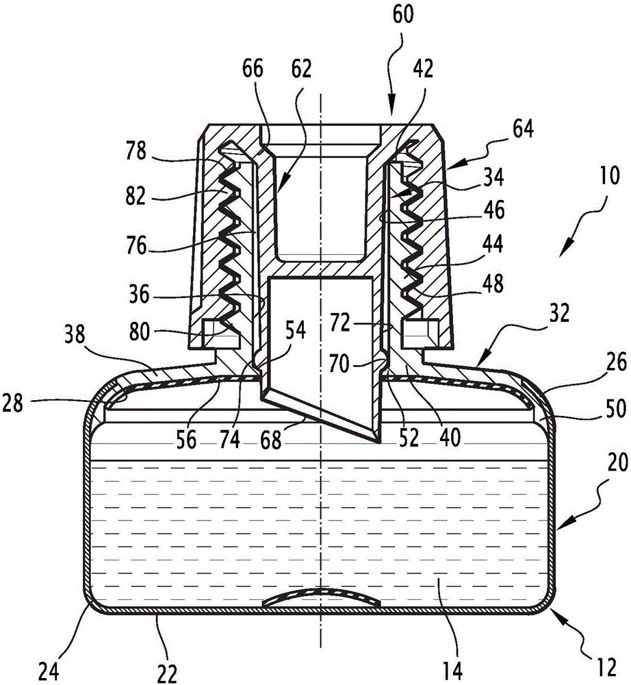 Head for dispensing a cosmetic product, including a scraping device, and associated packaging device