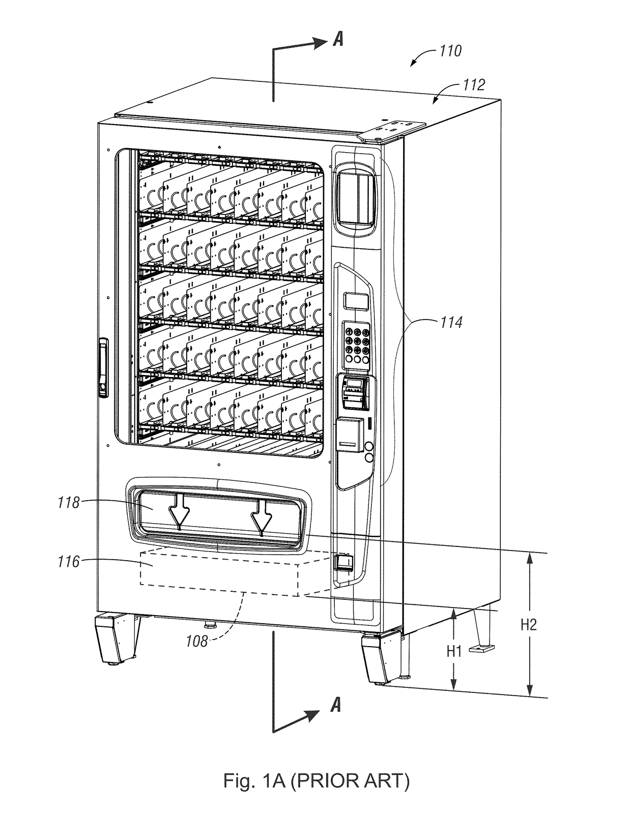 Mechanical lift for delivery bins in vending machines