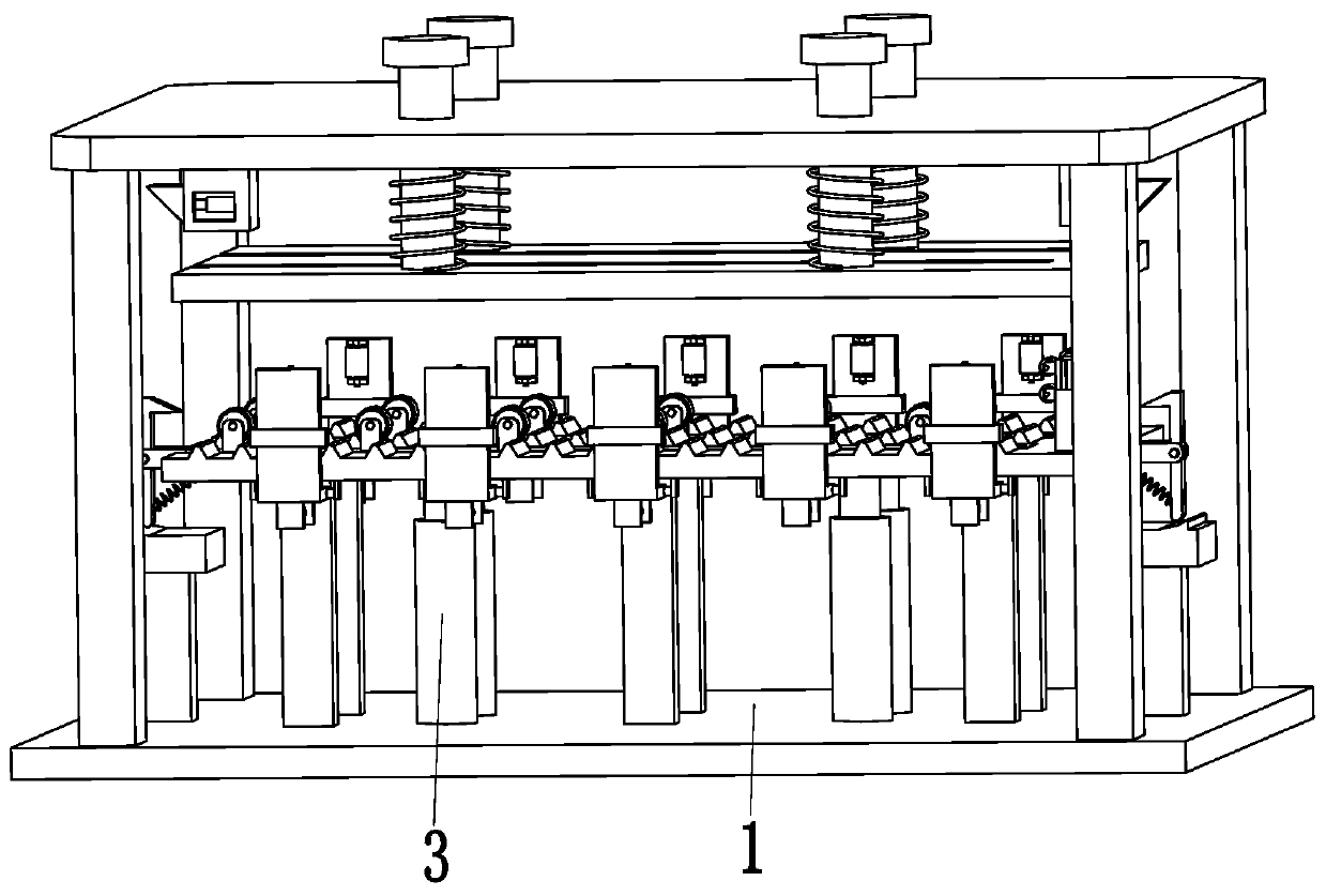 An automatic cutting production line for polystyrene particle partition wall panels and a cutting process for partition wall panels