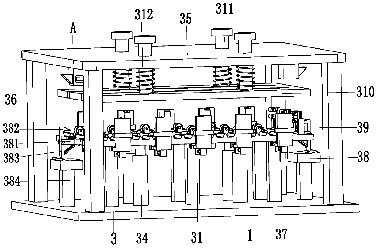 An automatic cutting production line for polystyrene particle partition wall panels and a cutting process for partition wall panels