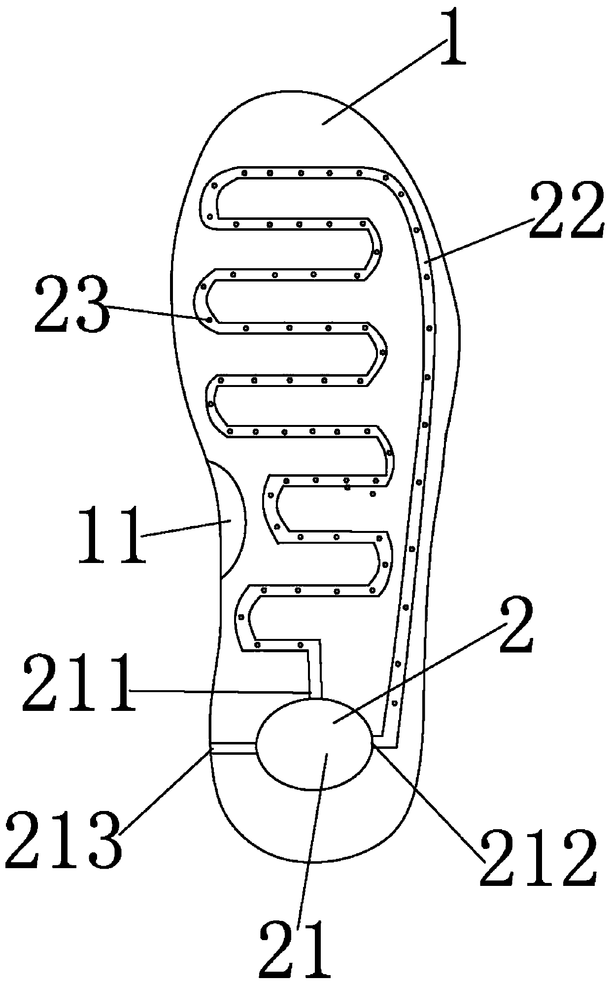 Chinese herbal medicine insole with foot-treatment function