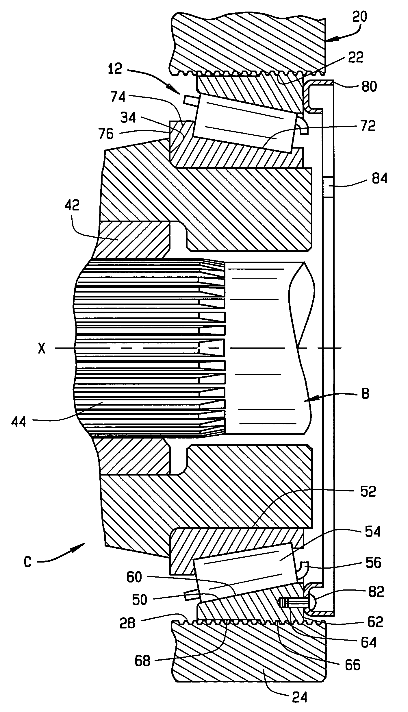 Bearing arrangement for a vehicle differential