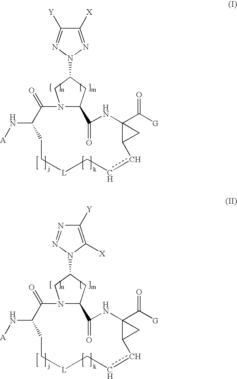 Triazolyl macrocyclic hepatitis c serine protease inhibitors