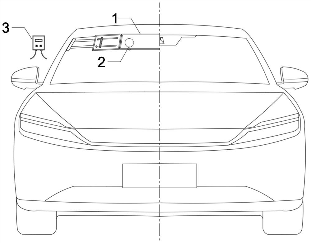 Shielding device for limiting shooting of vehicle-mounted camera in front of motor vehicle