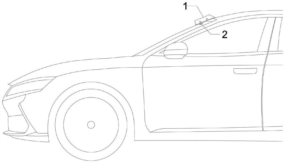 Shielding device for limiting shooting of vehicle-mounted camera in front of motor vehicle