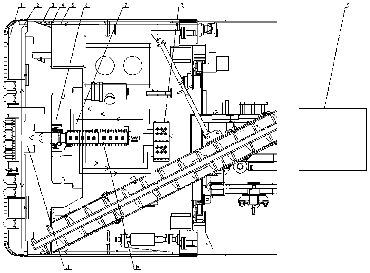 Shield tunneling machine with end face freezing system and protection method thereof