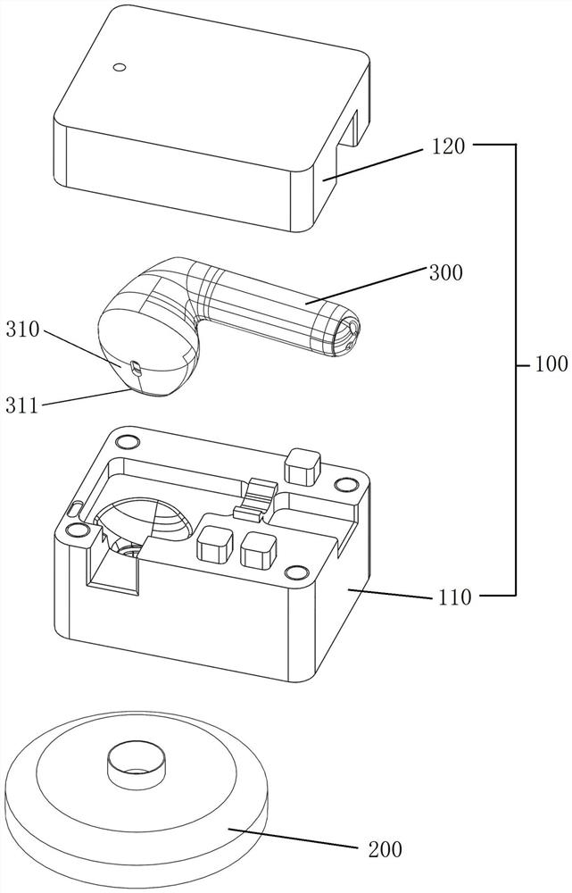 Earphone fixing structure and earphone electroacoustic test fixture comprising same