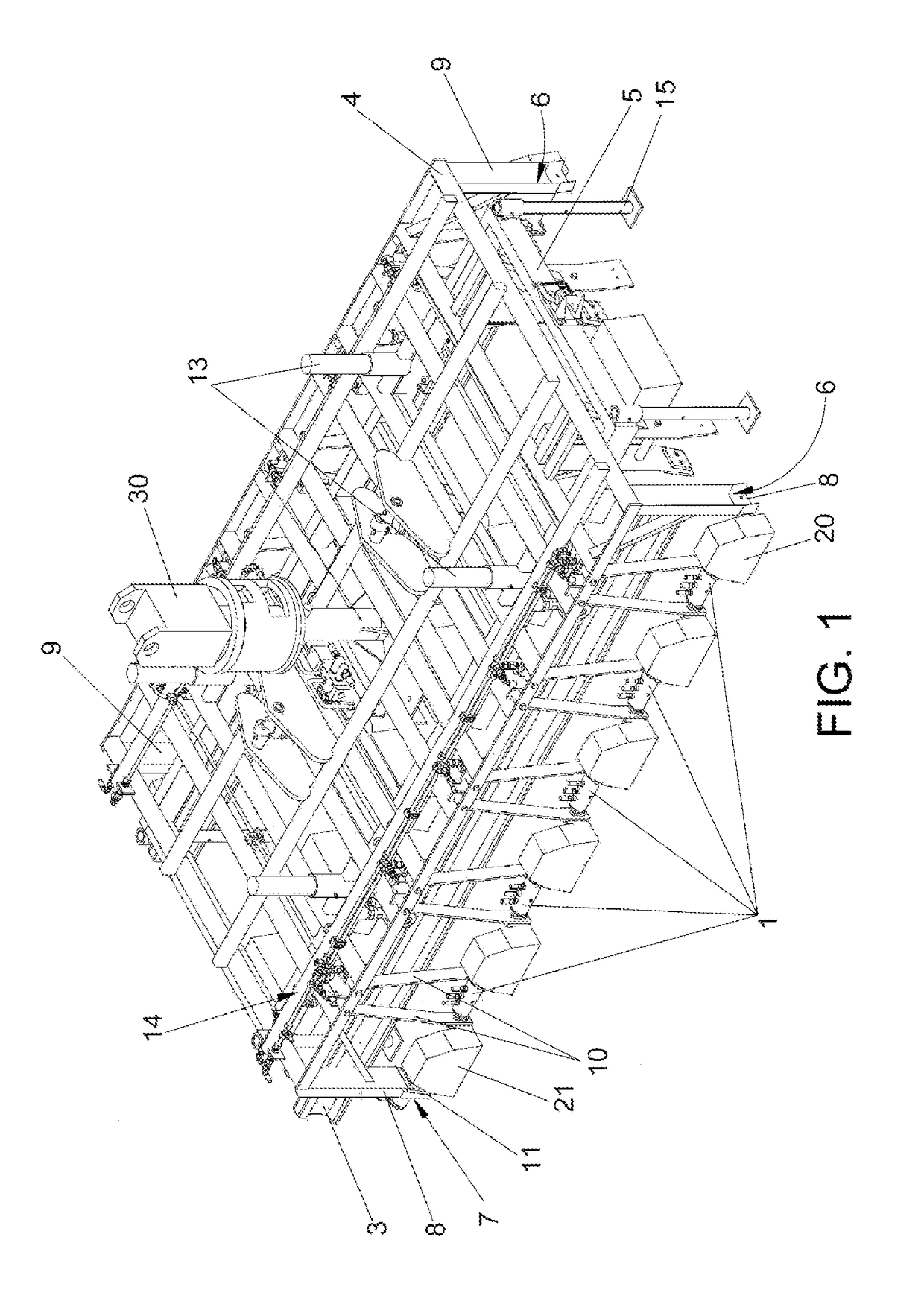 A railway track sleeper squaring device and self-propelled machine which comprises this device