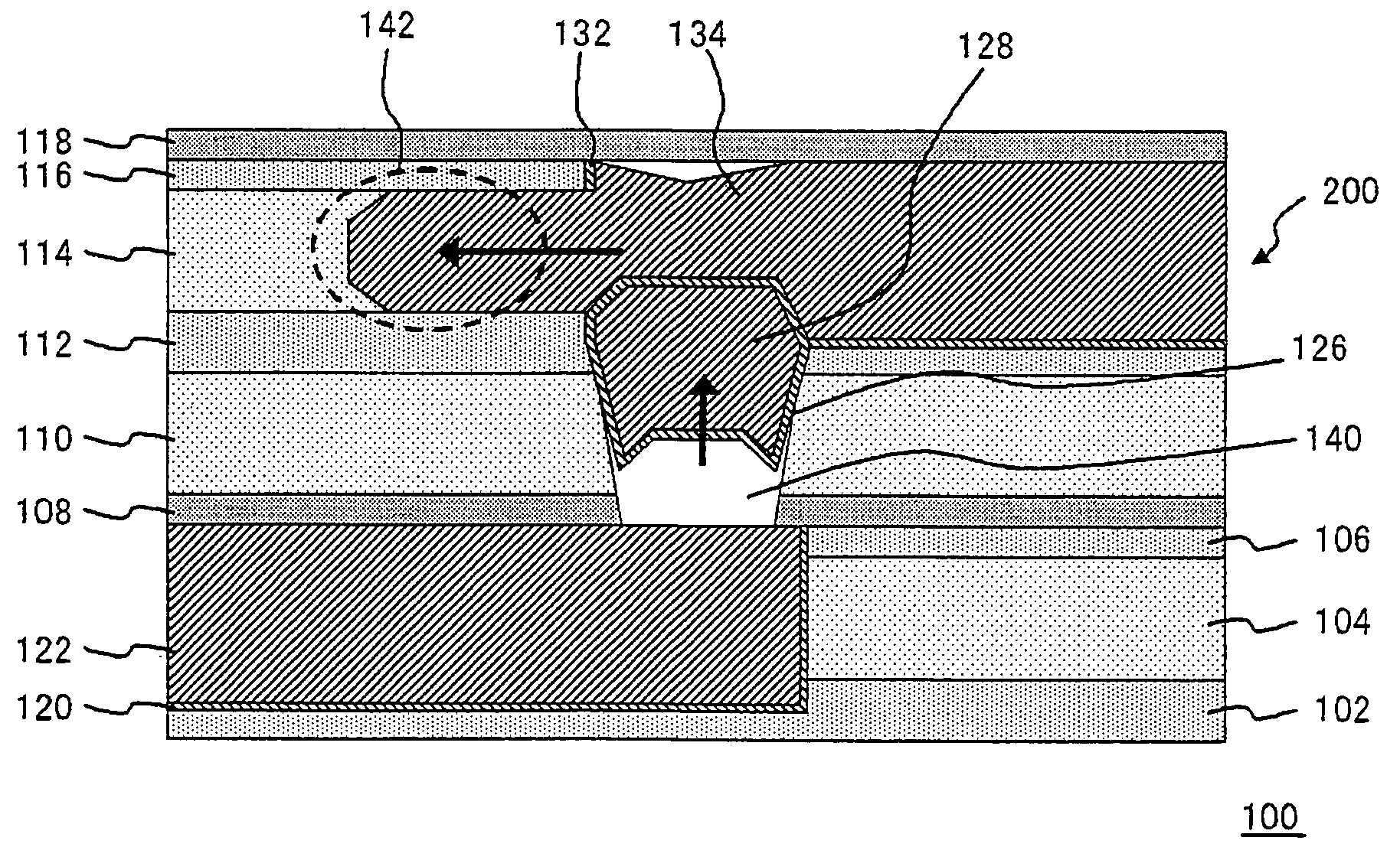 Semiconductor device with electric fuse having a flowing-out region
