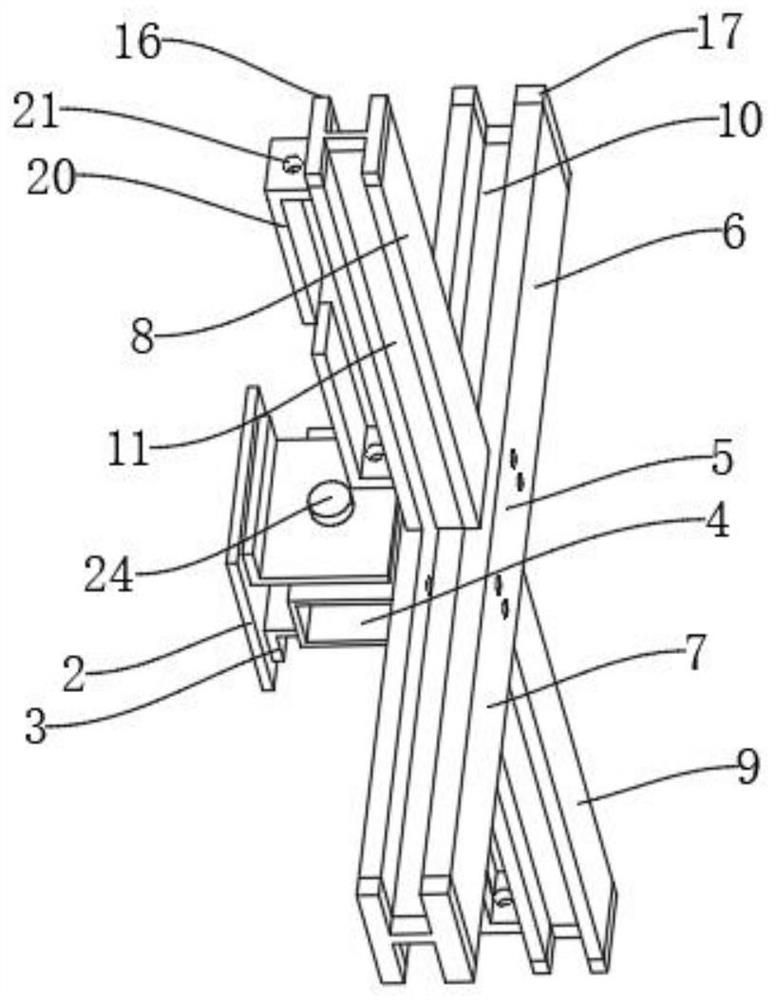 Beam assembly structure for fixing glass