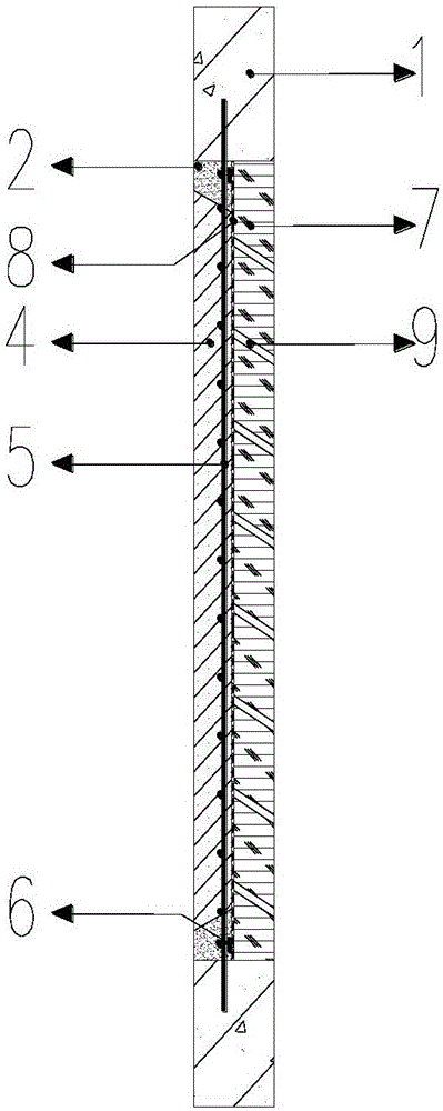 Leakage repairing and reinforcement internal management structure of constructed external wall and construction method