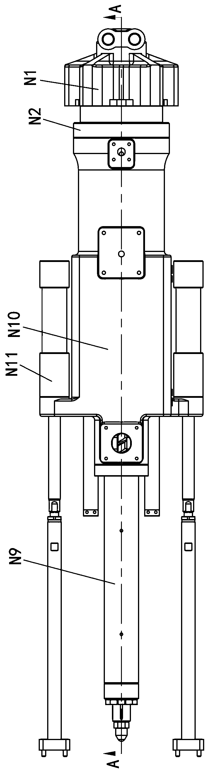 Single-cylinder glue injection mechanism of injection molding machine