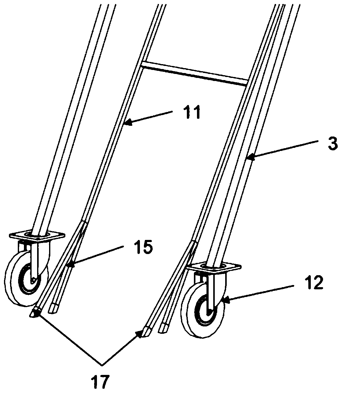 Self-movable herringbone ladder
