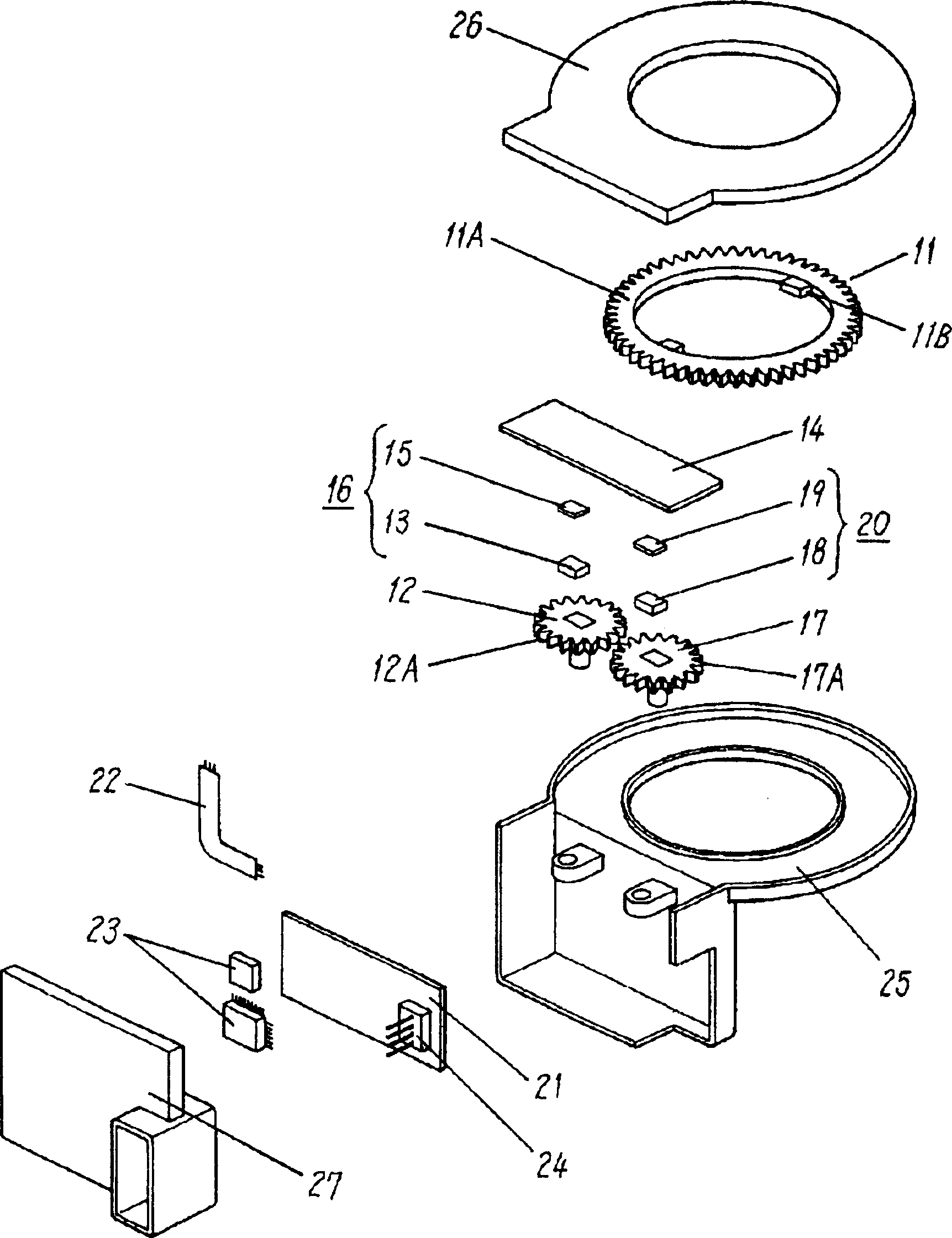 Detecting apparatus for angle of rotation