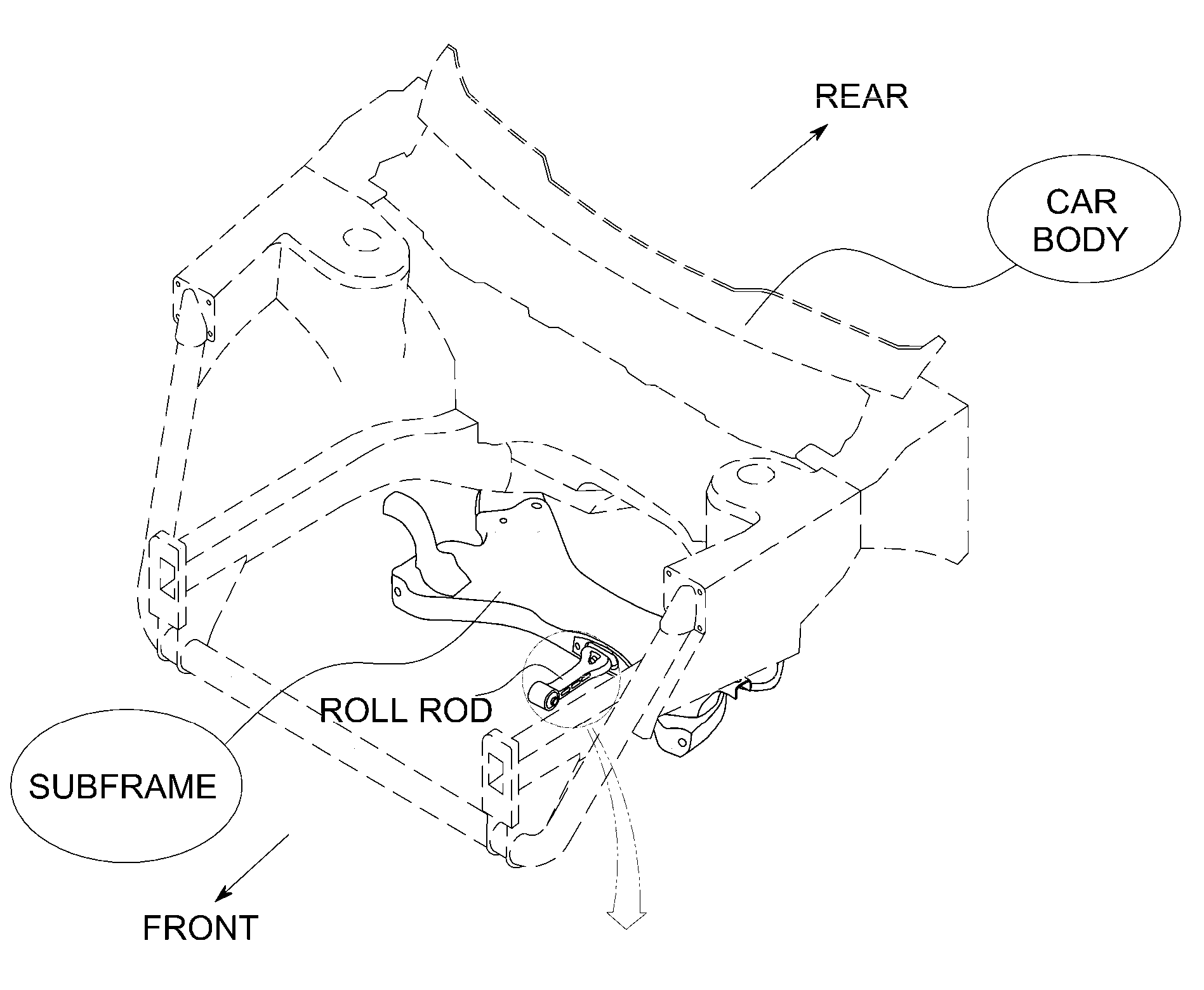 Structure of roll rod for vehicle