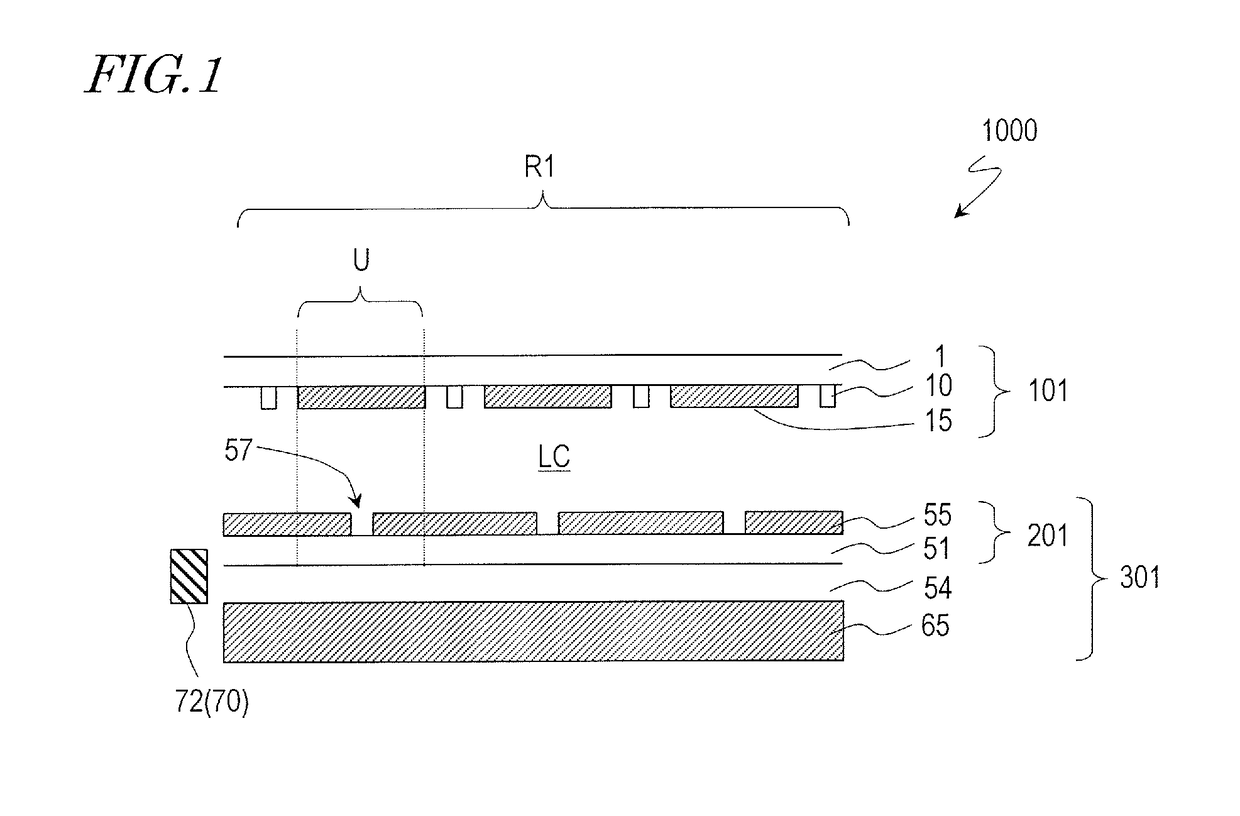 Scanning antenna comprising a liquid crystal layer and method for manufacturing the same