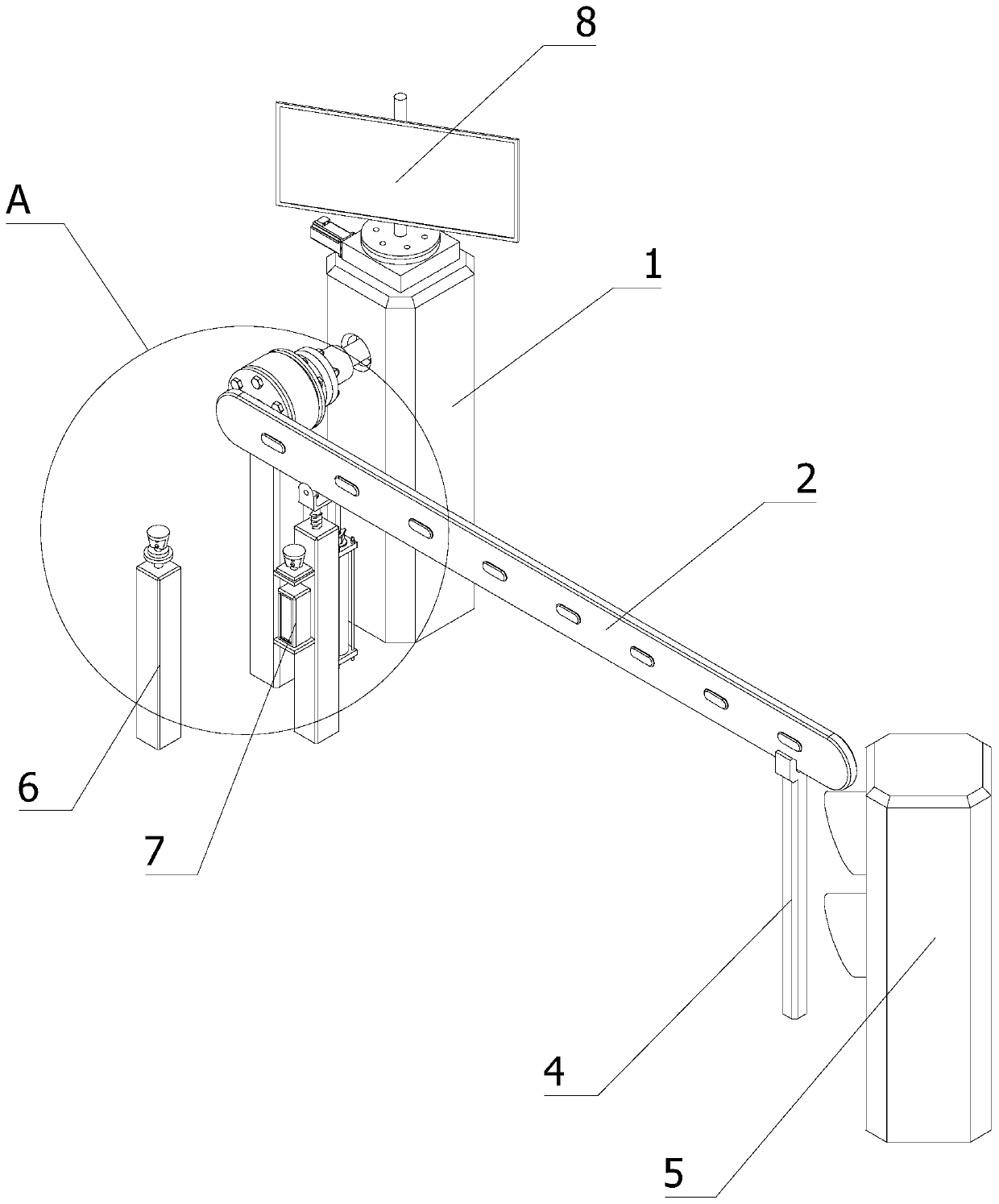 An early warning anti-collision parking pole and its system for an unmanned parking lot