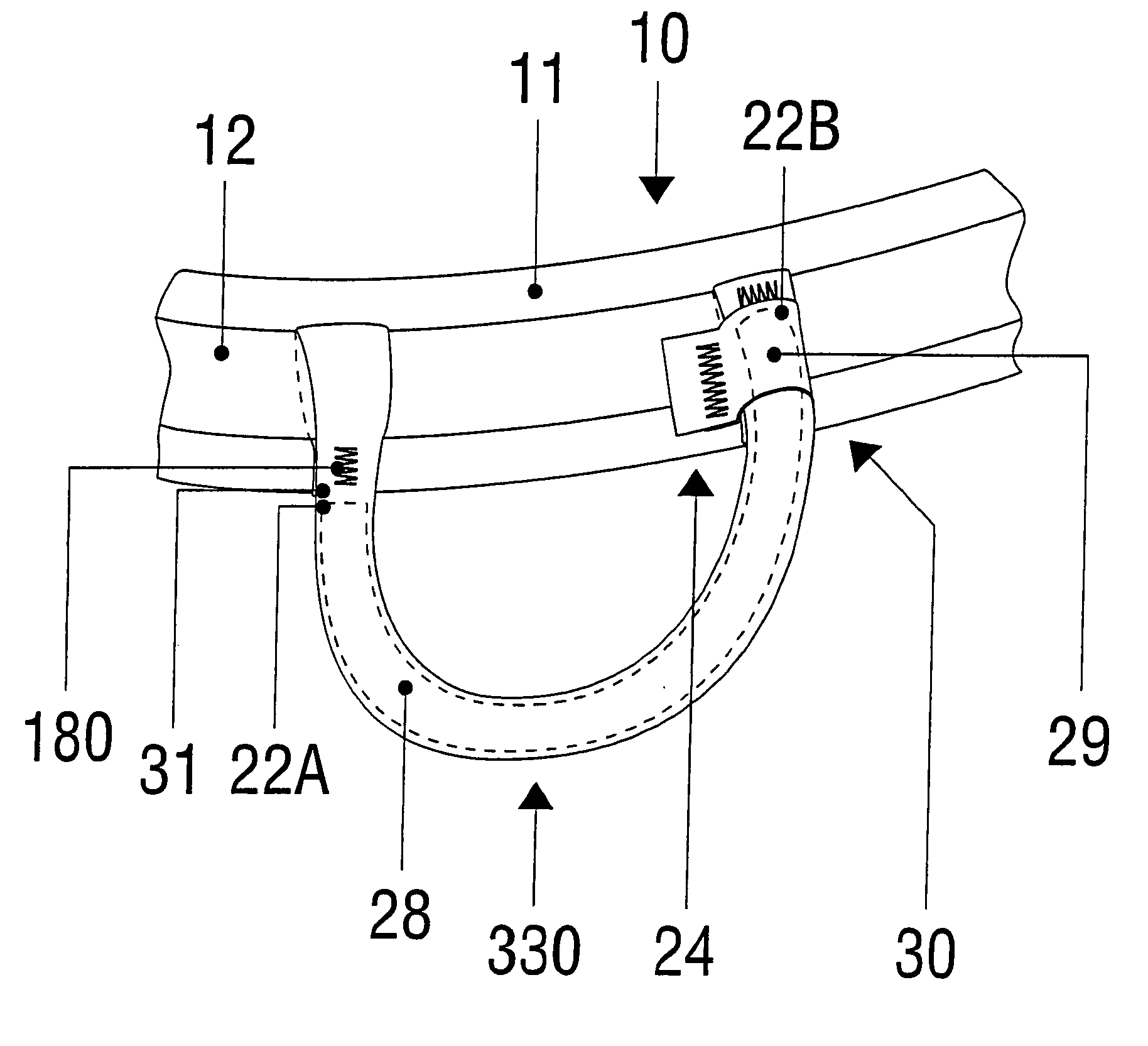 Belt for roping harness equipped with a salient equipment-carrying device