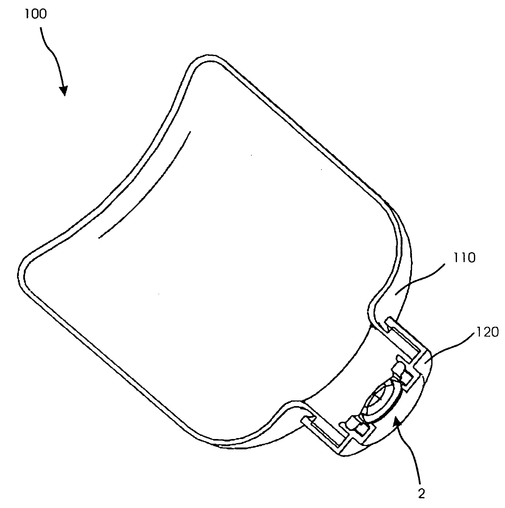 Dispensing valve and a container for holding fluid provided with such a dispensing valve