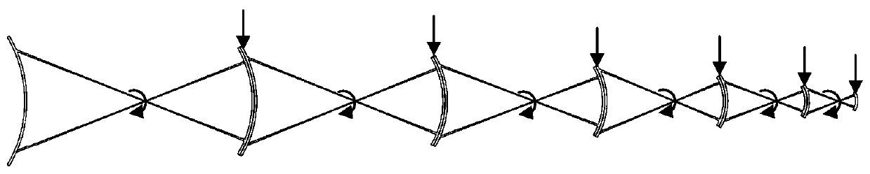 Multi-stage passive bending mechanism based on variable cross-section cross reeds