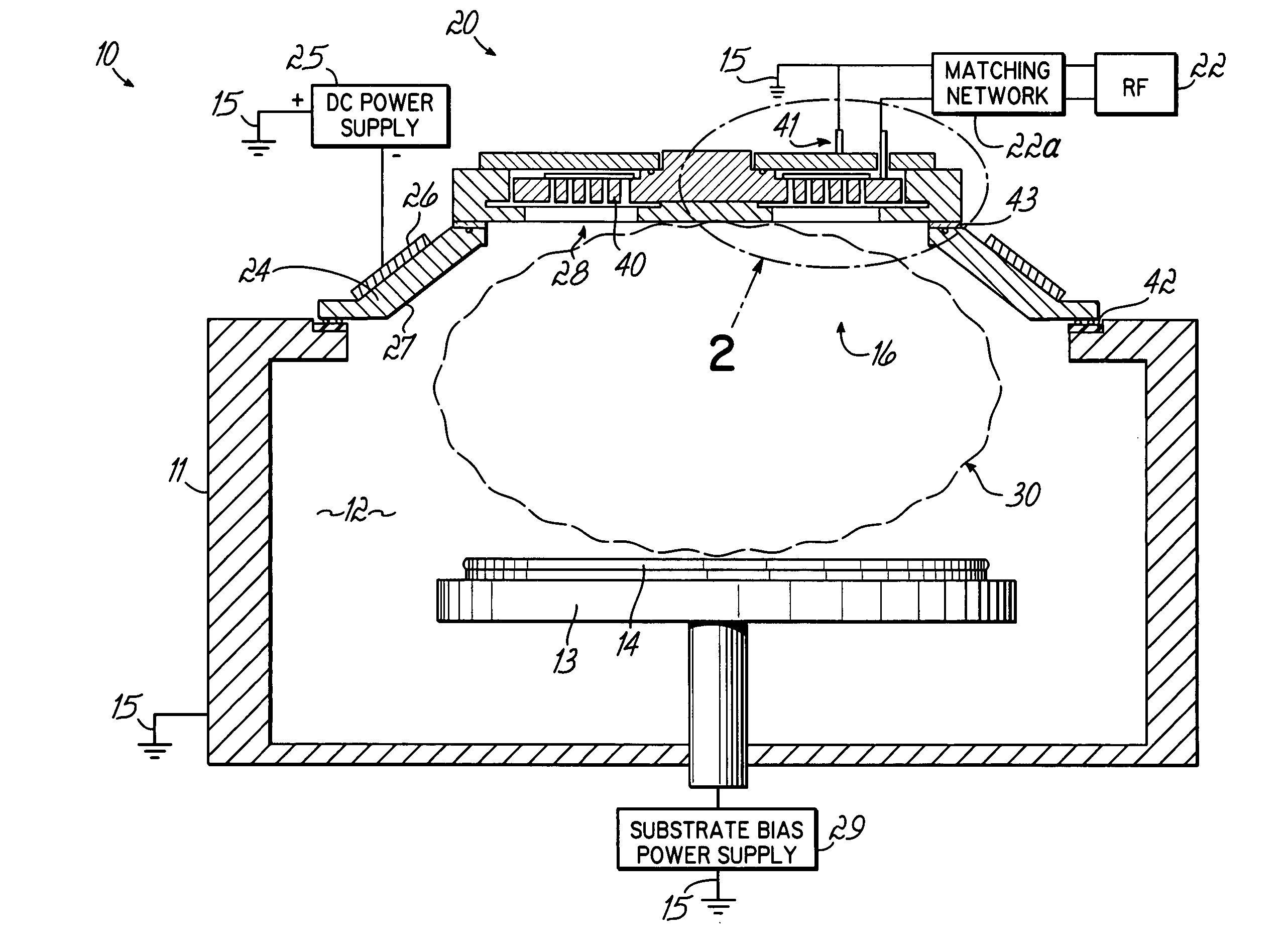 Internal antennae for plasma processing with metal plasma