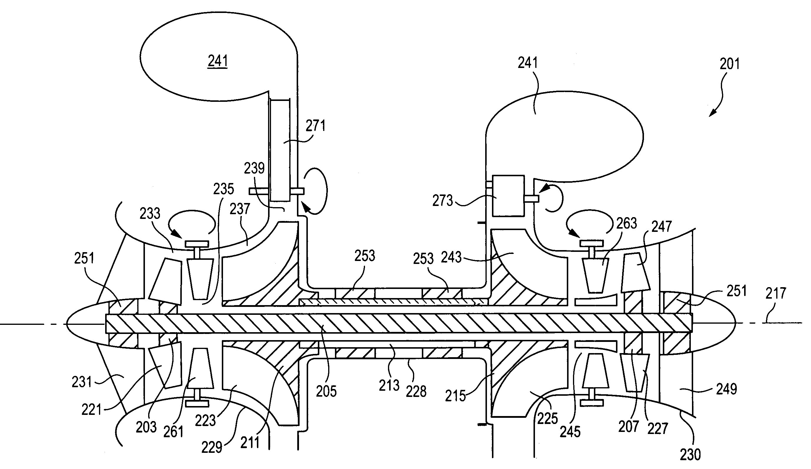 Two-shaft turbocharger
